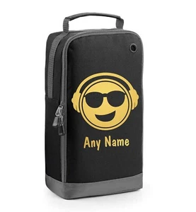 Emoticon Headphones Print Personalised Sport Shoe Football Rugby Boot Bag School - Picture 1 of 13