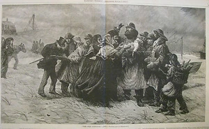 THE SHIPWRECK SOLE SURVIVOR LARGE FOLIO , HARPER’S WEEKLY 1876 - Picture 1 of 2