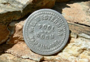 1910 YAMHILL, OREGON RARE R5/7 HL WESTERMAN POOL ROOM BILLIARD HALL & BAR TOKEN - Picture 1 of 6
