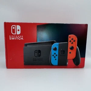 Nintendo Switch 32GB Mod. HAC-001 Handheld Console - Neon Red/Blue 128 GB SD - Picture 1 of 12