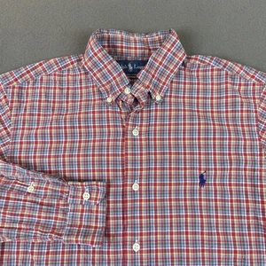 Ralph Lauren Shirt Mens Small Red Plaid Button Down Long Sleeve Preppy Pony - Picture 1 of 8