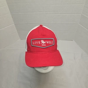 Live Well 30A Trucker Hat Mesh Adjustable Snapback Red On White Nwot - Picture 1 of 6
