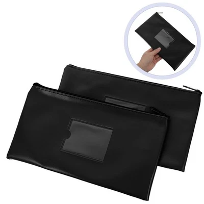  2pcs Utility Zipper Bag with Clear Window for Money and Checks Storage Cash - image 1 of 4