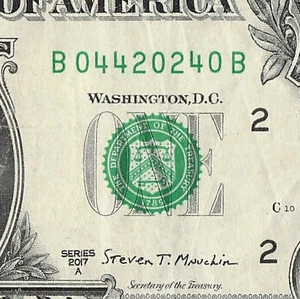 Billete de un dólar con fecha número de serie elegante de cumpleaños 04 2024 de abril de 2024 04 2024 - Imagen 1 de 11