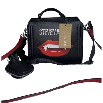 Новый с Ярлыками Steve Madden Bevelyn черный чехол Хэллоуин вампир губы укусить меня - Изображение 1 из 4