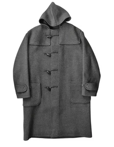 Rare Vintage Ladage & Oelke Hamburg Duffle Coat | Heavyweight Pure Wool | Gray - Picture 1 of 24
