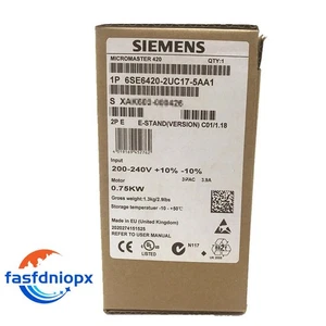 6SE6420-2UC17-5AA1 1PC NEW SIEMENS MICROMASTER 420 Inverter 6SE6420-2UC17-5AA1 - Picture 1 of 1