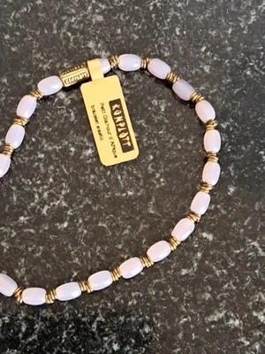 Konplott Armband Armreif Silber Flieder- Rosafarbene Perlen Dehnbar Neu - Bild 1 von 4