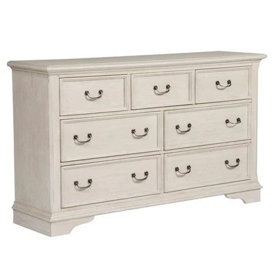 Bayside 7 Drawer Dresser in Antique White w/ Heavy Wirebrush - Image 1 of 4