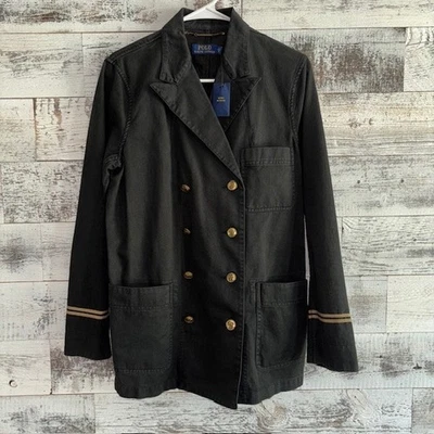 Chaqueta Abrigo Blazer POLO Ralph Lauren Negra Algodón Militar 10 Foto 1 de 4