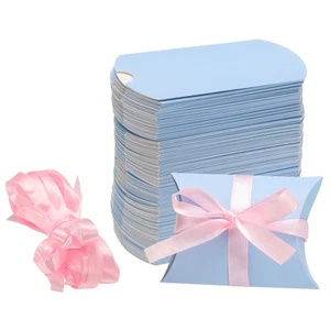 100 Stück Kissenschachteln 3,5 x 2,8 x 1 Zoll Geschenkboxen blau - Bild 1 von 6