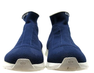 Men's Christian Dior Navy Sock Sneakers Size 43 EUR, 10 USA - Picture 1 of 10