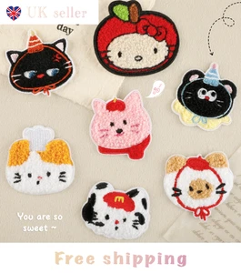 7 Stck. Tier Plüsch Bügelbild, Patches bestickt Applikation Abzeichen Aufnäher Patch UK - Bild 1 von 12