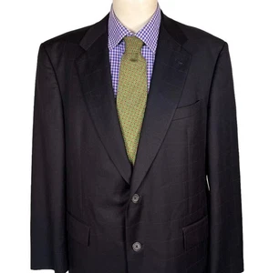 Hart Schaffner Marx Gold Trumpeter Sport Coat Jacket Windowpane Men's 42R Nice. - Picture 1 of 8