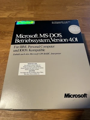 Microsoft MS-DOS 4.01 Sistema operativo per floppy IBM 5,25" nuovo - Immagine 1 di 4