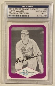 1975 Lloyd Waner Great Plains Great Signed Baseball Card PSA/DNA Certified Auto - Picture 1 of 3