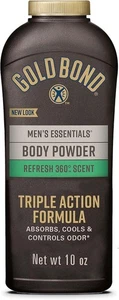 Polvo corporal Gold Bond Essentials sin talco para hombre, 10 oz., aroma refrescante 360 - Imagen 1 de 4