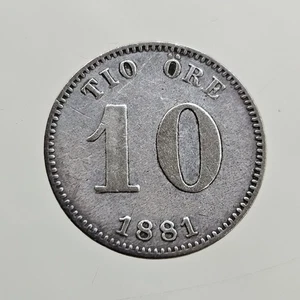 Suède 10 Ore 1881 Argent Sweden  - Picture 1 of 2