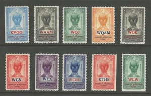 (10) EKKO Radio Verified Reception Stamps 1924-25 - MINT MNG - NICE LOOK!!! - Imagen 1 de 1