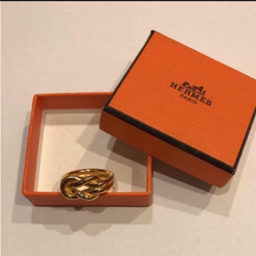 HERMÈS Anello sciarpa Hermes accento oro usat logoso