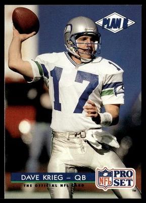 1992 Pro Set Dave Krieg Seattle Seahawks #330 - Image 1 of 2