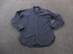 Vintage Pendleton Shirt Mens M Blue Wool USA Made Business Outdoors Classic Golf - Picture 1 of 10