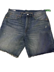 Men's  Gap  ' 90 Loose, Ripped, Medium Wash Denim Shorts Size 36 NWT - Picture 1 of 2