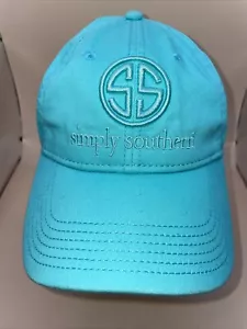 SIMPLY SOUTHERN Adjustable Baseball Hat Cap Turquoise Blue NICE! CLEAN! - Picture 1 of 15