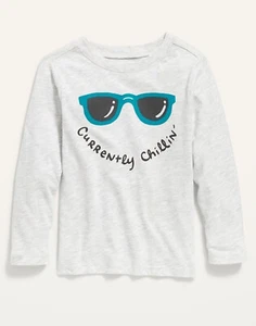 Old Navy Kleinkind Jungen Mädchen derzeit Chillin Langarmshirt Größe 3T 4T oder 5T - Bild 1 von 1