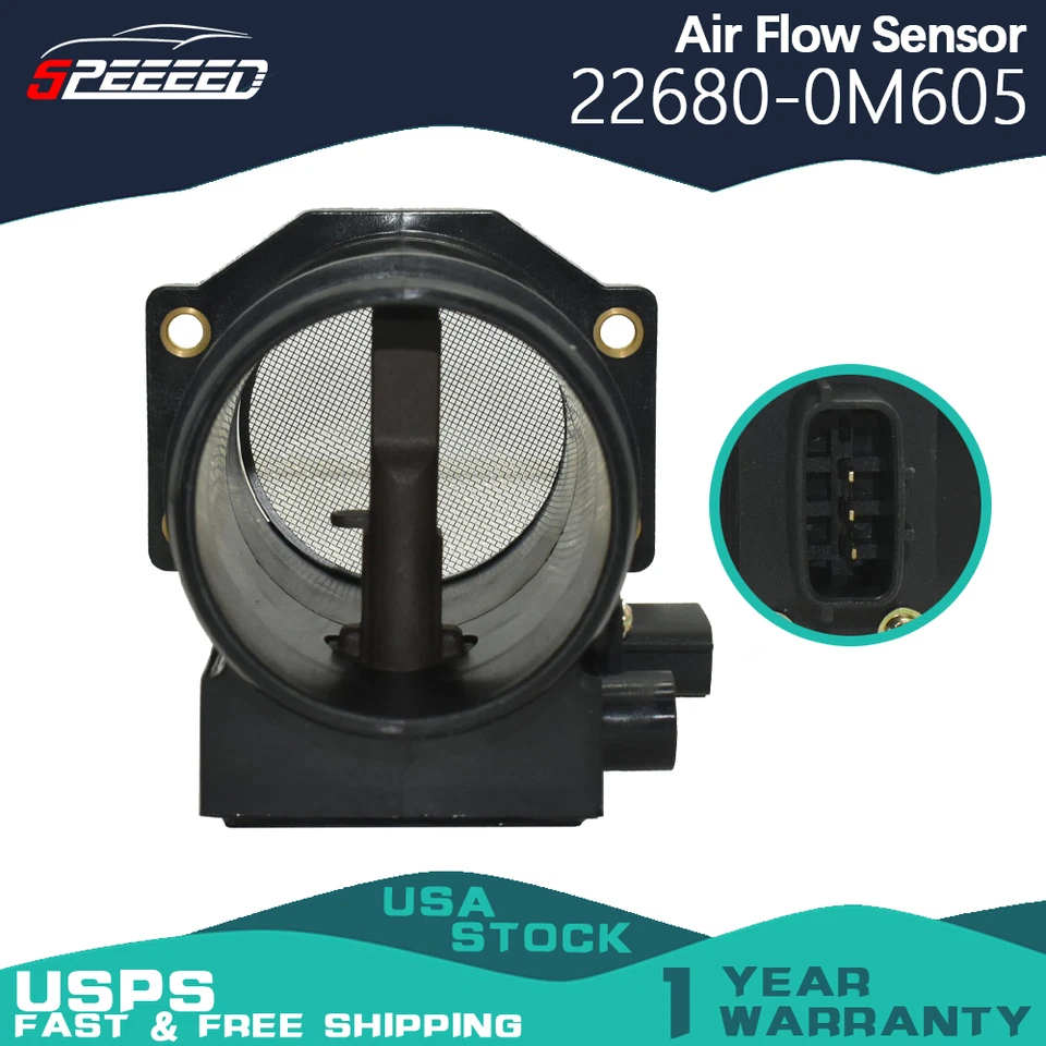 OEM Mass Air Flow Sensor 22680-0M605 for Nissan 200SX Sentra 1995-1999 1.6L L4 Foto 1 de 4