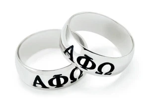 Anillo para hombre Alpha Phi Omega de plata esterlina / Co Ed servicio fraternidad - Imagen 1 de 2