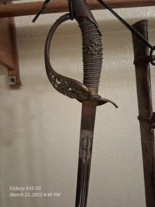 RARE Fine German Damascus Sword-Blueing/Gilt Etch Eagle &Damast-Stalh+Eisenhauer - Picture 1 of 4