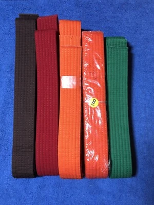 Cinturones Artes Marciales Taekwondo/Karate/Judo/BJJ Varios Colores y Tamaños Lote de 5 Foto 1 de 4
