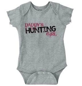 Daddys Hunting Girl Deer Hunter Fathers Day Girls Baby Infant Romper Newborn - Picture 1 of 12