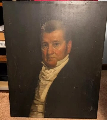 Antique Portrait Painting of a Gentleman by Francis Alexander Boston Mass - Image 1 of 4