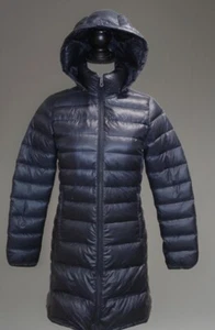 DUVETICA Piumino d’oca puro puffer cappotto giacca cappuccio imbottito blu donna taglia 38 - Foto 1 di 13