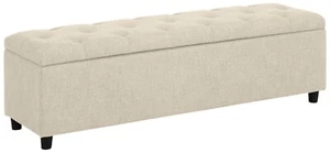 Home affaire Truhen Bett Sitz Bank GORONNA mit Stauraum creme 140x41,5x40 cm - Bild 1 von 4