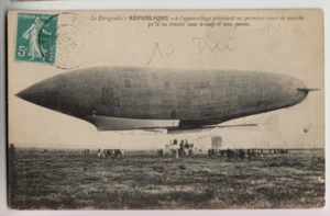 AVIACIÓN TEMPRANA - Aerostato Militar Francés La República - Postal de Colección (2) - Imagen 1 de 2