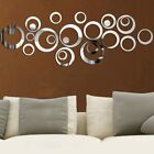 Circle Mirror Tiles Wall Stickers 24Pcs for Bedroom Self Adhesive and DIY