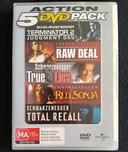 Schwarzenegger 5-DVD Terminator 2, Raw Deal, True Lies, Red Sonja, Total Recall - Picture 1 of 11