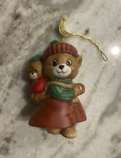 Jasco Caring Critters Chimer Porcelain Christmas Ornament Mama & Baby Bear Bell