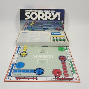 Vintage 1972 Sorry! Board Game Parker Brothers Complete #390 Cards Pawns Box - Picture 1 of 16