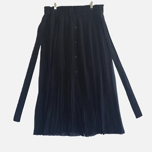Zara Skirt Sz L Black Pleated Full Midi -Light Fabric, Flowy, Versatile Summer, - Imagen 1 de 13