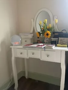 IKEA White Vanity Table With Mirror and Draws In Very Good Condition - Picture 1 of 5
