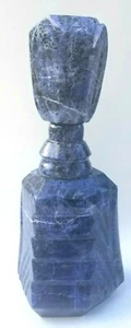Vintage Sodalite Crystal Decanter Hexagon Blue Purple Handmade 12.75" RARE - Picture 1 of 5