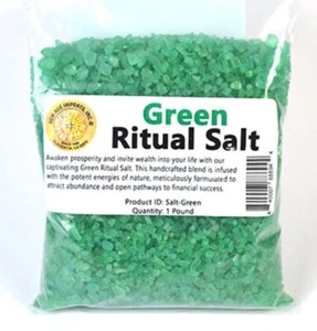 Green Ritual Salt 1 lb. for Love Passion and Spell Work - Picture 1 of 2
