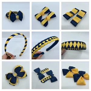 Navy and Yellow Gold School Hair Accessories - Picture 1 of 72