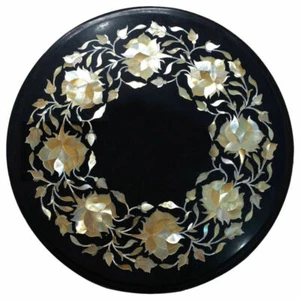 12" Marble corner Table Top Semi precious Stones Inlay handmade Decor - Picture 1 of 1