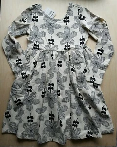 NWT HANNA ANDERSSON SUPER TWIRL CELEBRATION ECRU FLORAL SKATER DRESS 100 4 - Picture 1 of 8