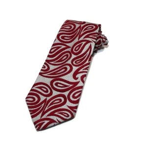 La Bella Collection 54 x 4.25 100% Polyester Mens Necktie Red Teardrop Swirl Tie - Picture 1 of 4